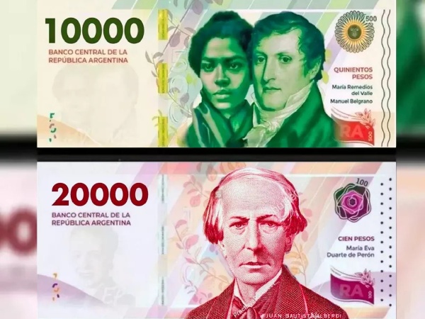 Los nuevos billetes de 10.000 y 20.000 pesos empezarán a circular antes de lo previsto