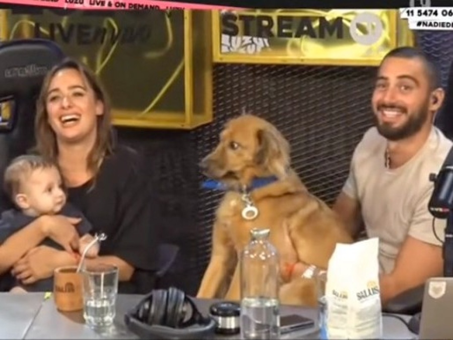 Nico Occhiato y Flor Jazmín Peña y un divertido momento junto a un perro y un bebé: ”como en familia”