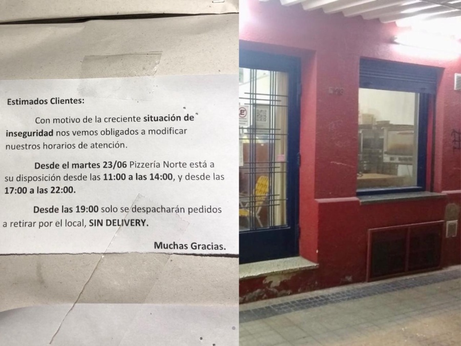 Pizzería Norte de La Plata dejó de hacer delivery de noche por hechos de inseguridad