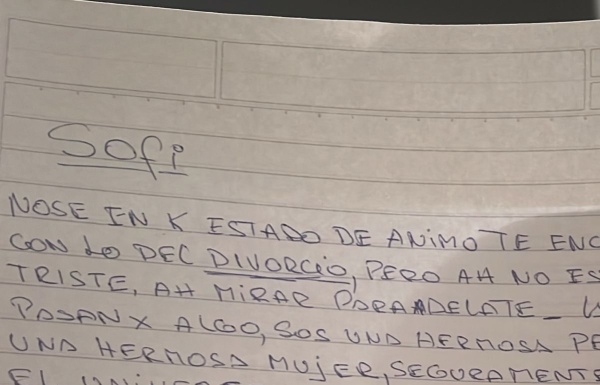 Se divorció, su empleada doméstica la notó triste y le dejó una carta de puño y letra que emocionó a todos: "Una genia"