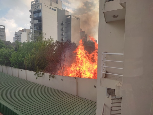 Terrible incendio se desató en 16 y 44, y los vecinos de dos edificios tuvieron que autoevacuarse