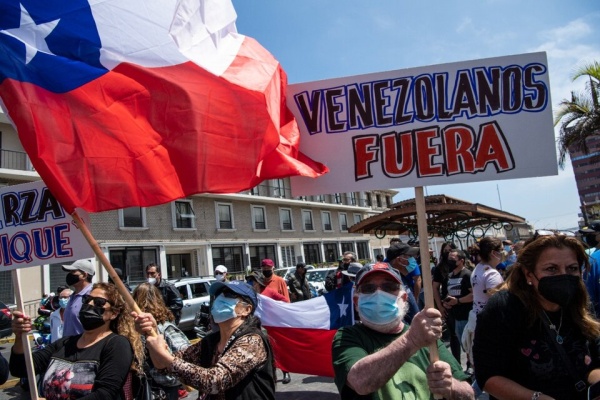 Violenta marcha en Chile en contra de la llegada de venezolanos al país
