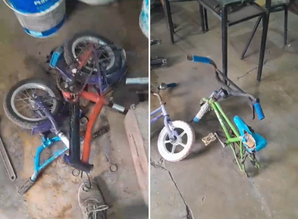 Agarró tres bicicletas destruidas, las "reinventó", y el resultado sorprendió a todos en las redes sociales: "El mejor papá"