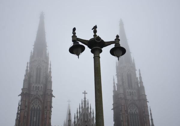 La Plata fue Londres por un ratito y los vecinos no perdieron la oportunidad para retratar la intensa niebla