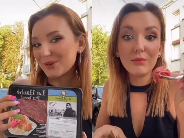 Es francesa, estudió en Argentina y se hizo viral por mostrar como es comer carne cruda: "Me encanta"