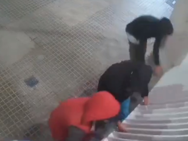 El video de los jóvenes delincuentes de La Plata donde entran a un edificio y se llevan unas bicicletas