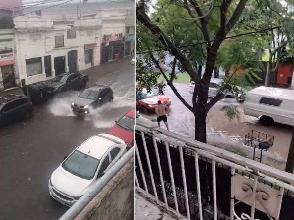 Caos total en La Plata por el diluvio: se inundaron calles en varios puntos y vehículos quedaron en medio del agua
