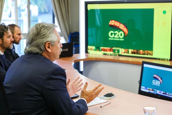 Alberto Fernández propuso al G20 un &quot;gran pacto de solidaridad global&quot;