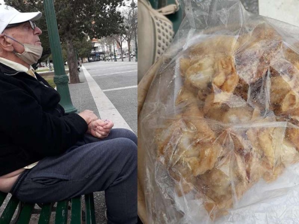 La emotiva historia de un jubilado platense de 80 años que vende pastelitos en Plaza San Martín para poder comer