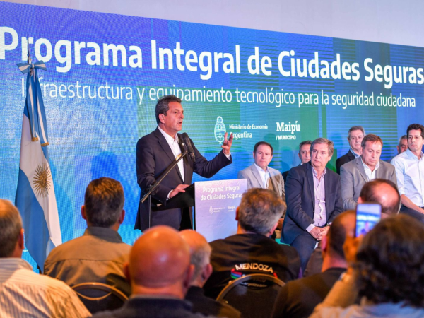 En Mendoza, Massa presentó el Programa Integral de Ciudades Seguras: "La seguridad debe ser política de Estado"