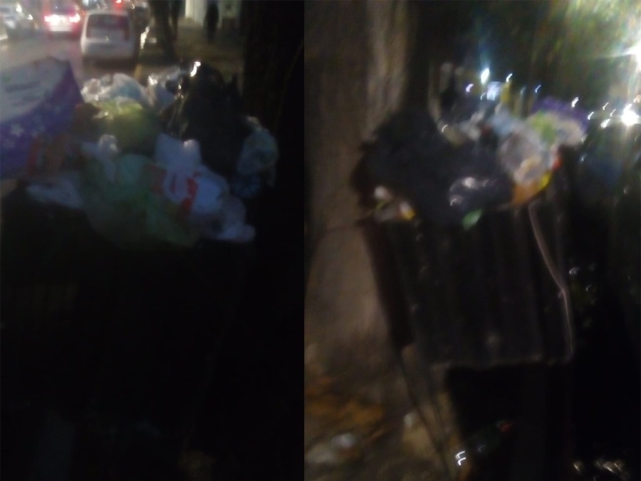Un canasto colmado de basura en 45 y 14 provocó el enojo de un vecino: ”Es una vergüenza”