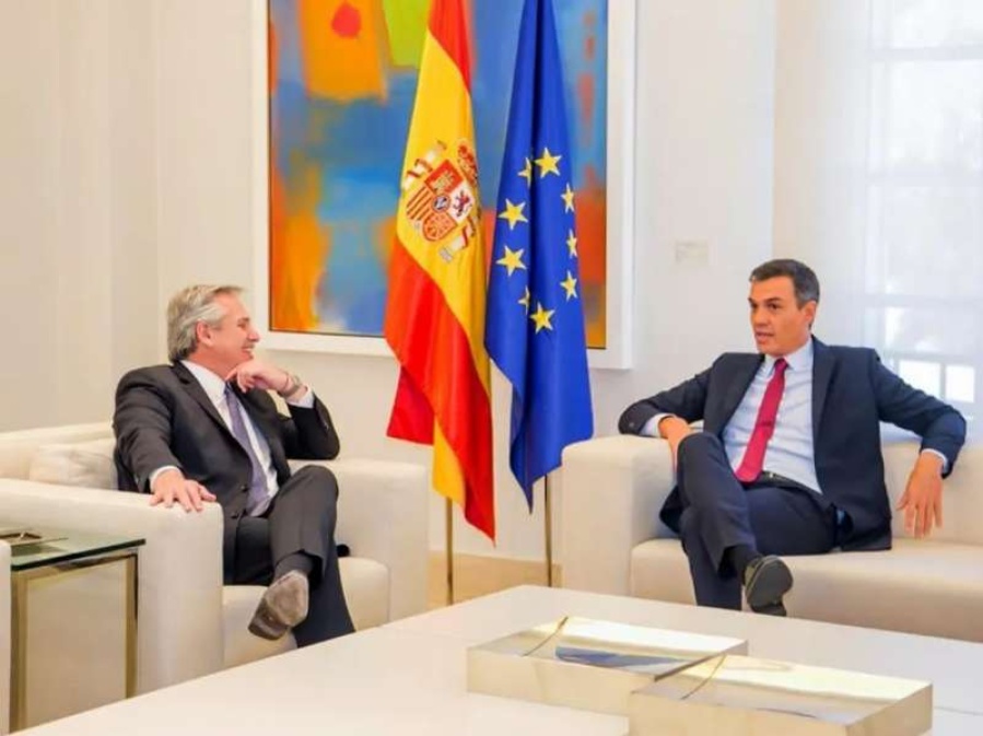 Alberto Fernández se reunió con el presidente de España Pedro Sánchez